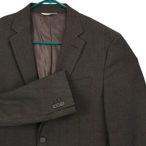 Banana Republic Vintage Men's Brown Plaid Blazer Wool/Cotton Sport Coat 42R